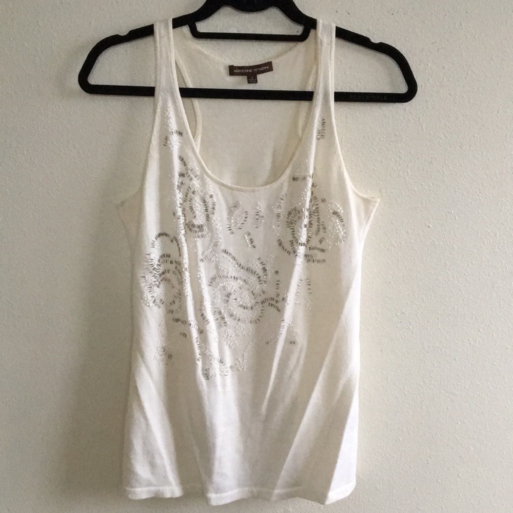 Adrienne vittadini SAKS FIFTH ABENUE beaded tank